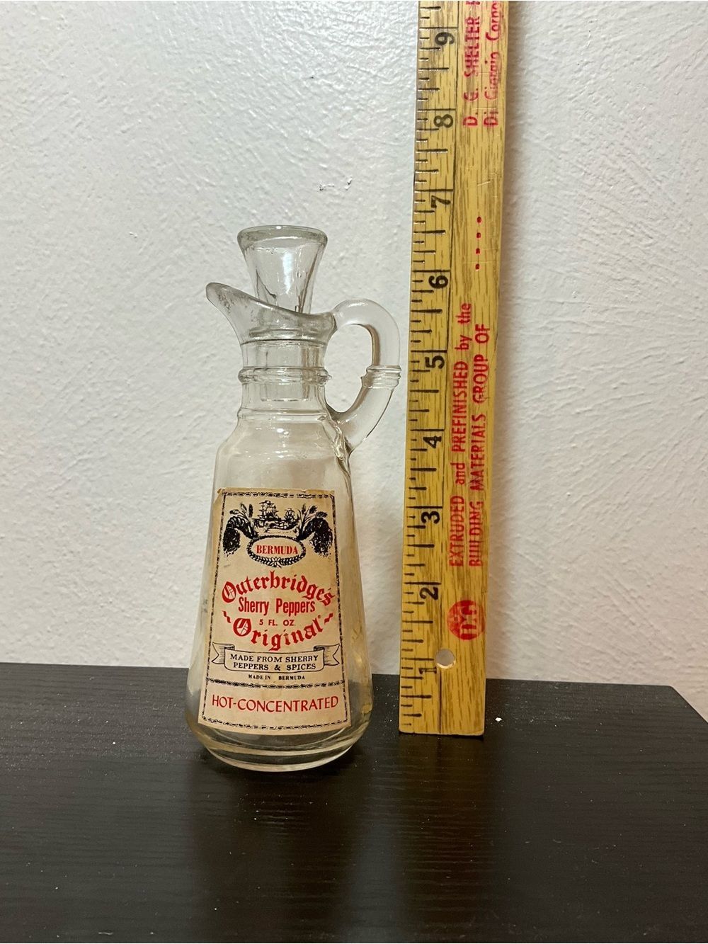 Vintage Hot-Concentrated Sherry Peppers Glass Cruet - Clear